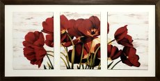 cuadro flores rojas